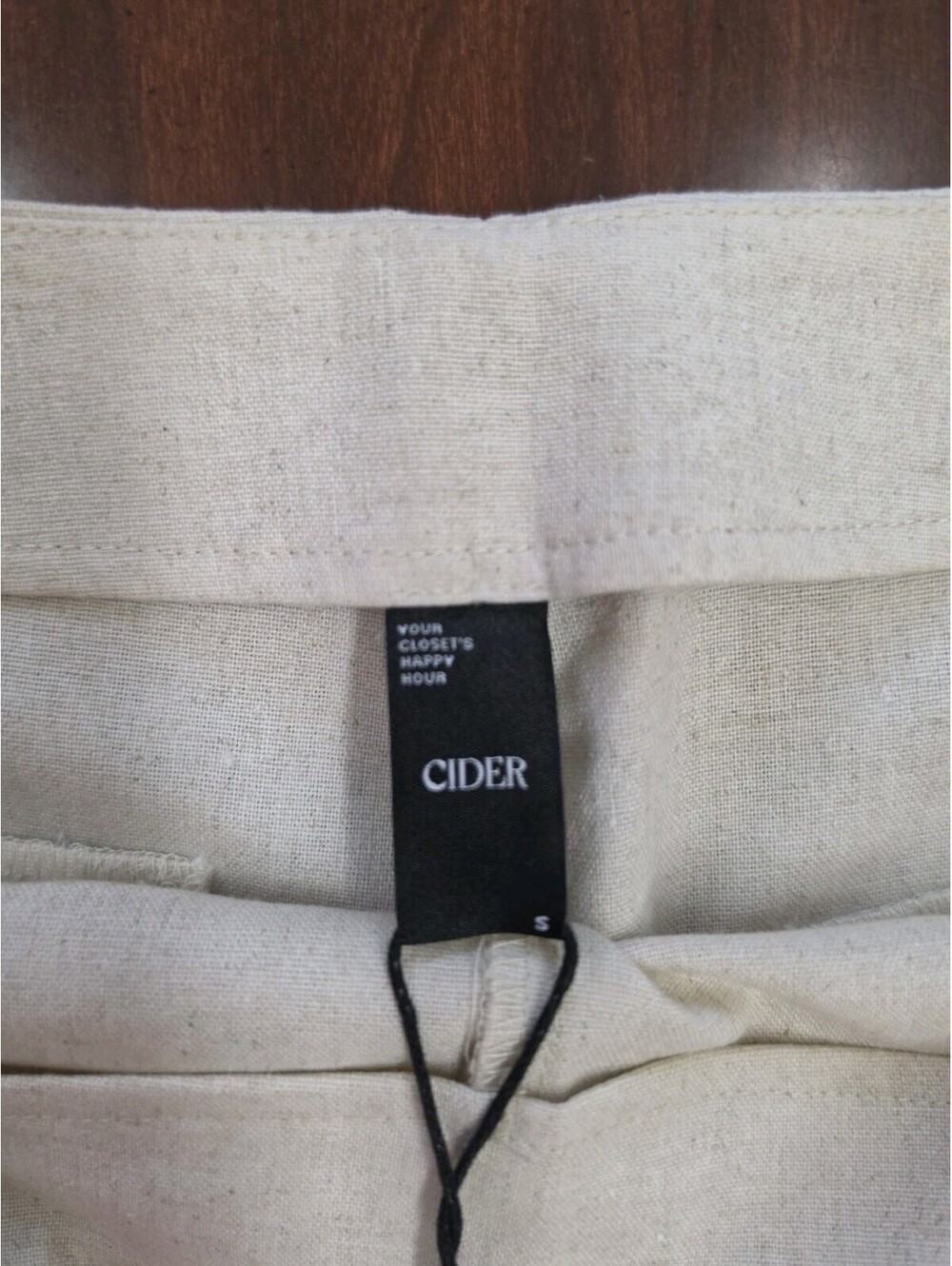 NWT Cider Beige Linen Blend Wide Leg Pants Womens Small High Rise Quiet Luxury - Picture 3 of 9